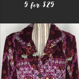 Red paisley floral blazer